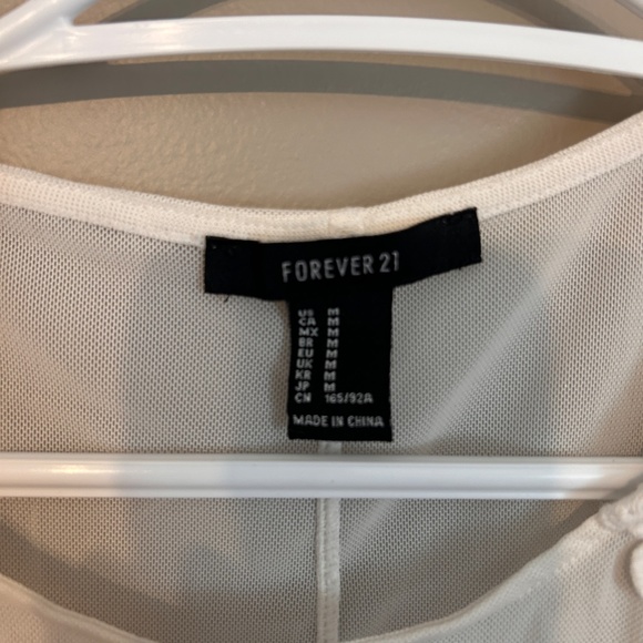 White Lace Bodysuit with Floral Decals - Picture 3 of 3